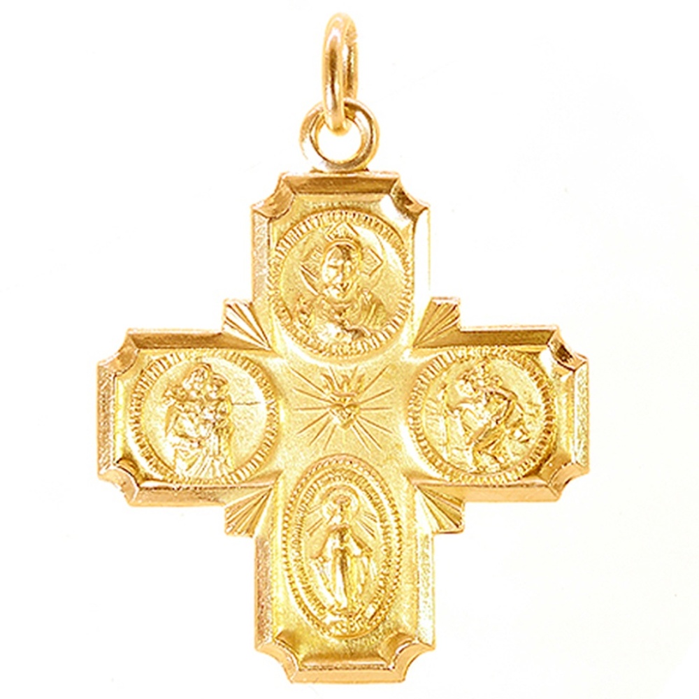 14K Yellow Gold Scapular Cross
